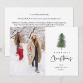 Prettigst kerstfeest, familiefoto, kerstboom feestdagenkaart (Voorkant / Achterkant)