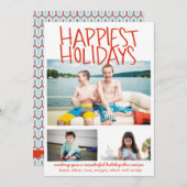 Prettigst Kerstmis Rood Feestdagenkaart (Voorkant / Achterkant)