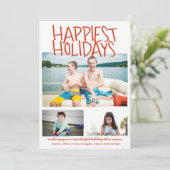 Prettigst Kerstmis Rood Feestdagenkaart (Staand voorkant)