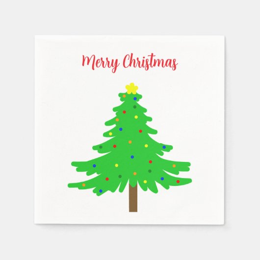 Pretttige Kerstbomen Servet (Voorkant)