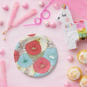 Pretty Abract Colorful Busy Floral Pattern Papieren Bordje (Feest)