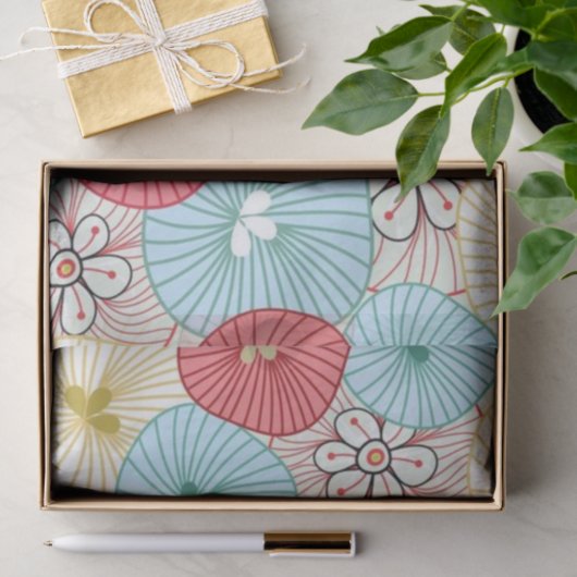 Pretty Abract Colorful Busy Floral Pattern Tissuepapier (Geschenk)