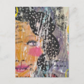 pretty abstract collage met gezicht briefkaart (Voorkant)