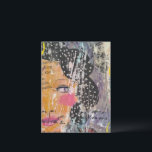 pretty abstract collage with face briefkaart<br><div class="desc">A beautiful abstract mixed media collage with a face</div>