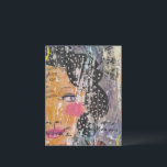 pretty abstract collage with face briefkaart<br><div class="desc">A beautiful abstract mixed media collage with a face</div>