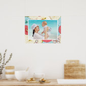 Pretty Abstract Colorful Busy Floral Custom Photo Poster (Keuken)