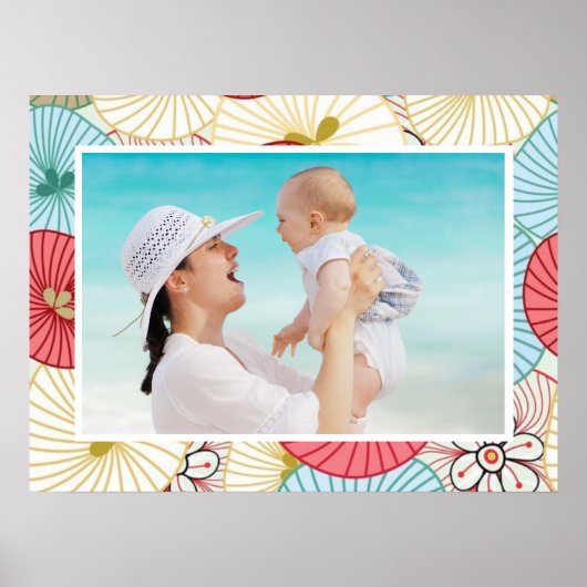 Pretty Abstract Colorful Busy Floral Custom Photo Poster (Voorkant)