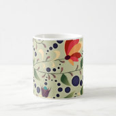 Pretty Abstract Flower Pattern on Sage Green Koffiemok (Center)