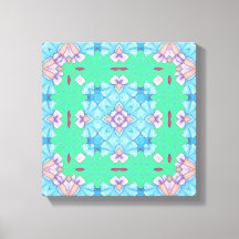 Pretty Abstract Home Wall Art Blue green and pink