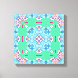 Pretty Abstract Home Wall Art Blue green and pink Canvas Afdruk