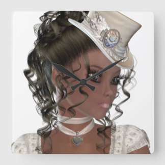 Pretty African American Woman Vierkante Klok