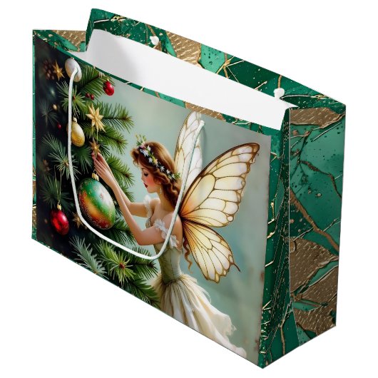 Pretty Angel Fairy Christmas Groot Cadeauzakje (Voorkant Gekanteld)