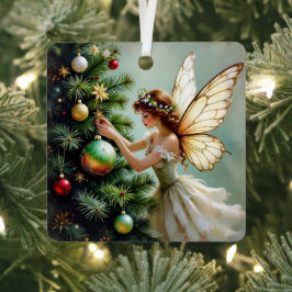 Pretty Angel Fairy Personalized Christmas Metalen Ornament