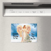 Pretty Angel With Cardinal Christmas Magnet (Insitu (Vaatwasser))