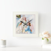 Pretty Angels With Bell Vierkante Klok (Huis)