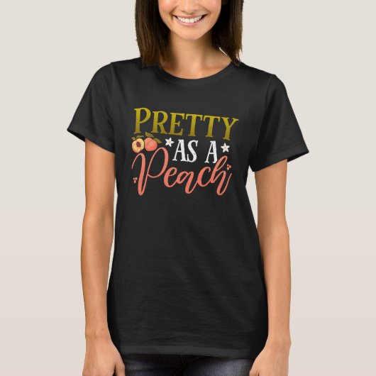 Pretty As Peach Summer Tropical Peach Fruit T-shirt (Voorkant)