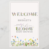 Pretty Baby in Bloom Wildflower Bingo Spel Flyer (Achterkant)