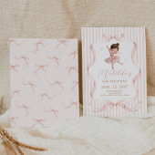 Pretty Ballerina Pink Bow Ribbon Ballet Birthday Kaart