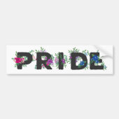 Pretty Bi Pride Floral Bumpersticker (Voorkant)