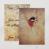 Pretty Bird Wedding Save The Date (Voorkant / Achterkant)