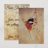 Pretty Bird Wedding Save The Date (Voorkant / Achterkant)