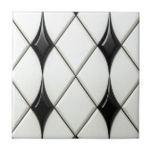 Pretty Black White Diamond Pattern Tegeltje (Voorkant)