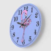 Pretty Bloem Flamingo Rond (Groot) Wandklok (Hoek)