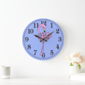 Pretty Bloem Flamingo Rond (Groot) Wandklok (Huis)