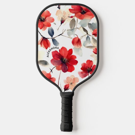 Pretty Blooming Red Blossoms Pickleball Paddle (Achterkant)