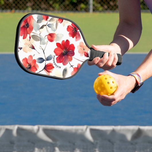 Pretty Blooming Red Blossoms Pickleball Paddle (Insitu)