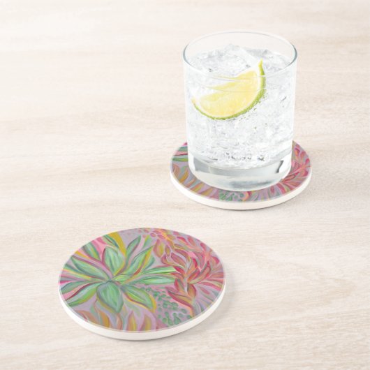 Pretty Blossom Coasters Zandsteen Onderzetter (Zijkant)