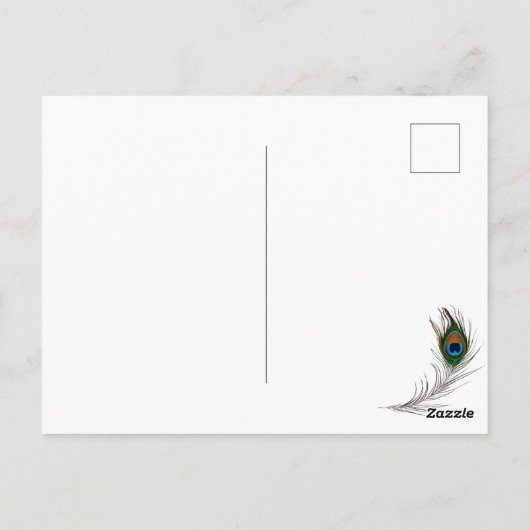 Pretty Blue and Gold Peacock Keeping in Touch Briefkaart (Achterkant)