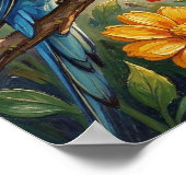 Pretty Blue and Green Parakeets Poster (Hoek)