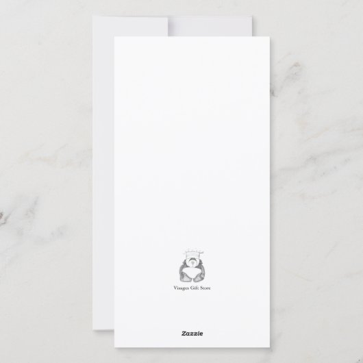 Pretty Blue Bird Flat Kerstkaart (Achterkant)