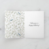 Pretty Blue Birds Birthday Kaart (Binnen)