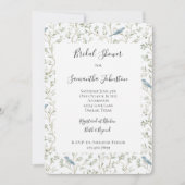 Pretty Blue Birds Dream Bridal Shower Kaart (Voorkant)