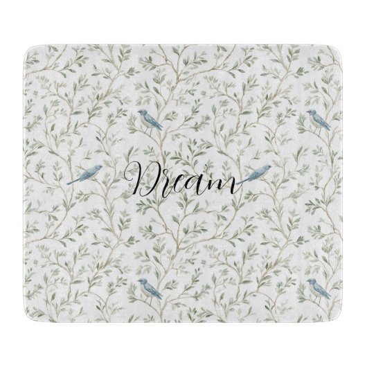 Pretty Blue Birds Dream Snijplank (Voorkant)