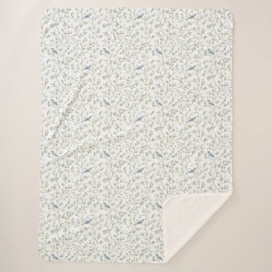 Pretty Blue Birds   Sherpa Deken (Voorkant)