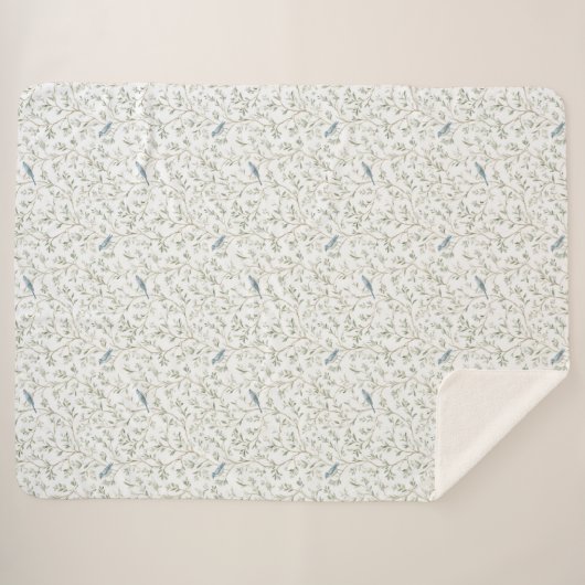 Pretty Blue Birds   Sherpa Deken (Voorkant (horizontaal))