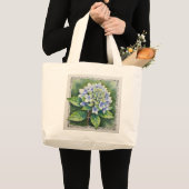 Pretty Blue Bloom Grote Tote Bag (Voorkant (product))