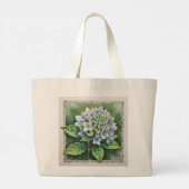 Pretty Blue Bloom Grote Tote Bag (Achterkant)