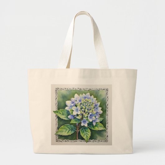 Pretty Blue Bloom Grote Tote Bag (Voorkant)