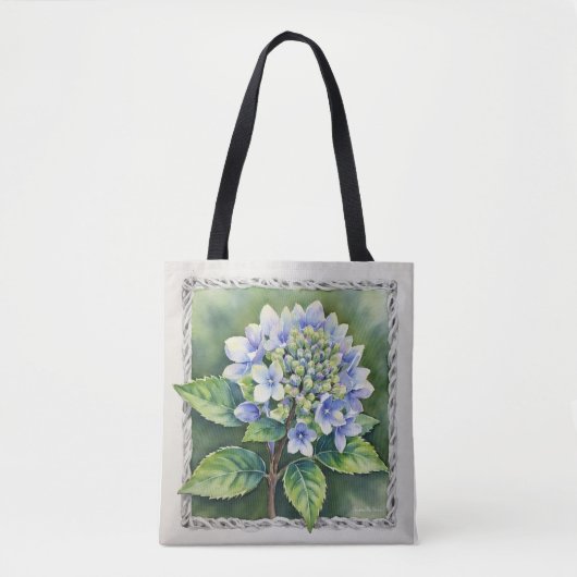 Pretty Blue Bloom Tote Bag (Voorkant)