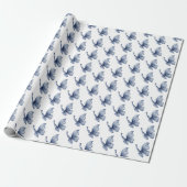 Pretty Blue Butterflies Verjaardag Cadeaupapier (Uitgerold)