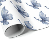Pretty Blue Butterflies Verjaardag Cadeaupapier (Rol Hoek)