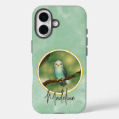 Pretty Blue Cute Bird Painting Custom Name Case-Mate iPhone Case (Achterkant)