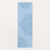 Pretty Blue Decorative Modern Mandala And Initials Yogamat (Voorkant)