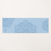 Pretty Blue Decorative Modern Mandala And Initials Yogamat (Voorkant (horizontaal))