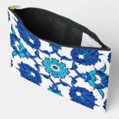“Pretty Blue Duo Floral ” Cosmetic Accessory Pouch Etui (Open)