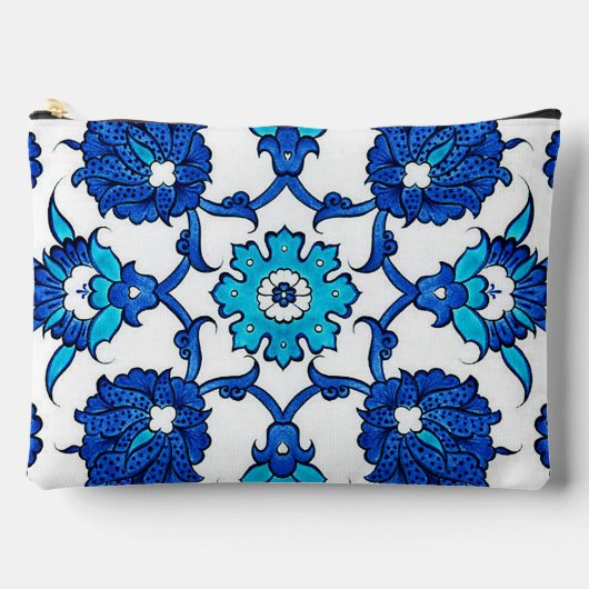 “Pretty Blue Duo Floral ” Cosmetische Accessoireta Etui (Voorkant)